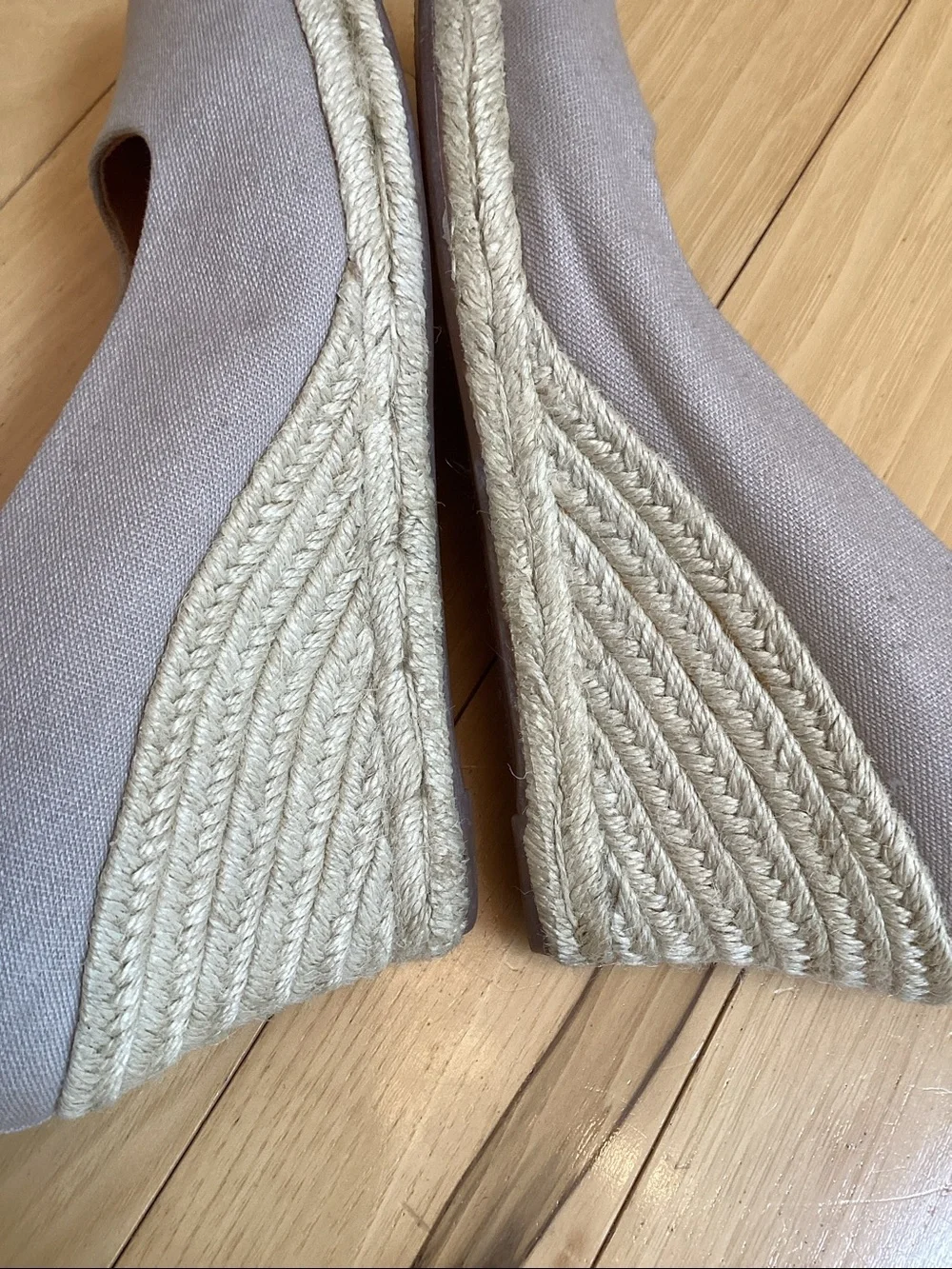 J.Crew beige canvas Seville espadrille wedge heel sandals. Women’s size 8.5